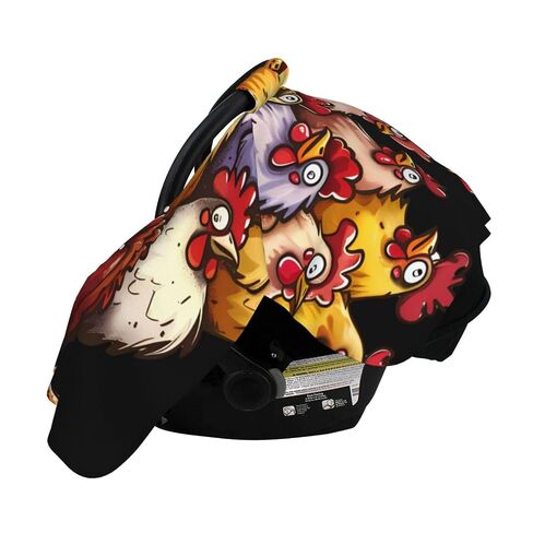 Love Chickens Heart Baby Car Seat Cover & Breastfeeding Nursing Cover - Breathable Stretch Fabric Multi-Use Nursing Cover for Breastfeeding in Kuwait