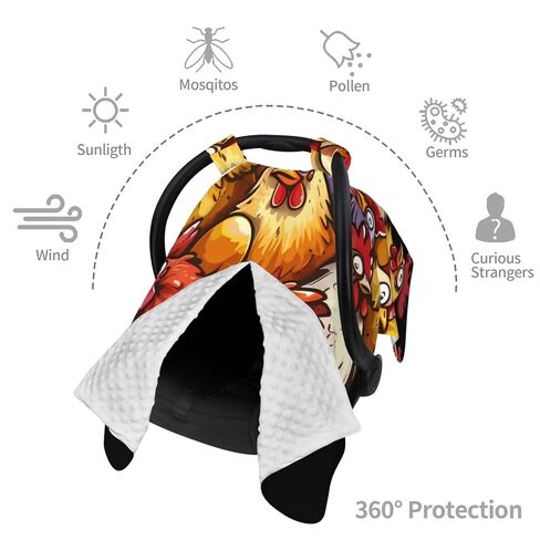 Love Chickens Heart Baby Car Seat Cover & Breastfeeding Nursing Cover - Breathable Stretch Fabric Multi-Use Nursing Cover for Breastfeeding in Kuwait