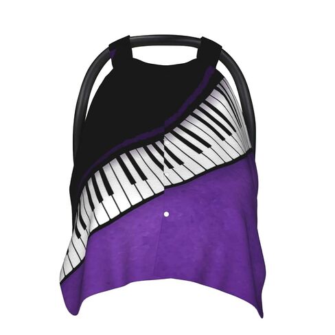 Piano Keys Baby Car Seat Cover & Breastfeeding Nursing Cover - Breathable Stretch Fabric Multi-Use Nursing Cover for Breastfeeding in Kuwait