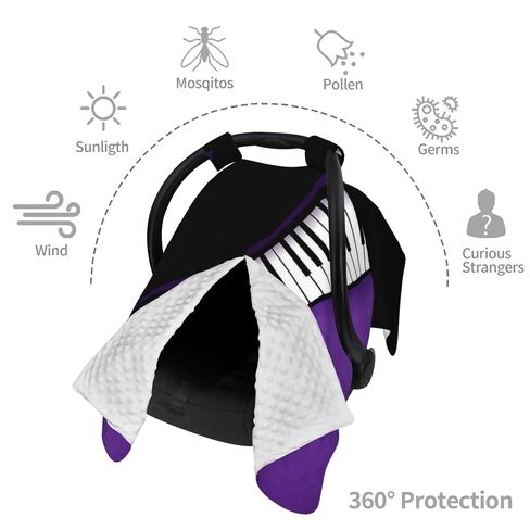 Piano Keys Baby Car Seat Cover & Breastfeeding Nursing Cover - Breathable Stretch Fabric Multi-Use Nursing Cover for Breastfeeding in Kuwait