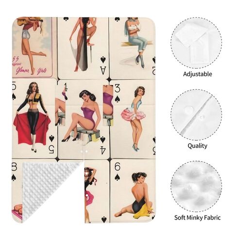 Poker Pinup Girls Baby Car Seat Cover & Breastfeeding Nursing Cover - Breathable Stretch Fabric Multi-Use Nursing Cover for Breastfeeding in Kuwait