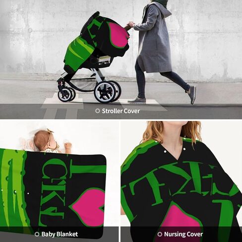 Love Pickles Baby Car Seat Cover & Breastfeeding Nursing Cover - Breathable Stretch Fabric Multi-Use Nursing Cover for Breastfeeding in Kuwait