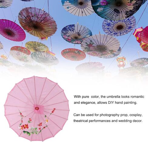 Oil Paper Umbrella Chinese Painted Parasol for Wedding Photography Party Decor Hand Paintable White 56 cm Canopy Wooden Ribs in Kuwait