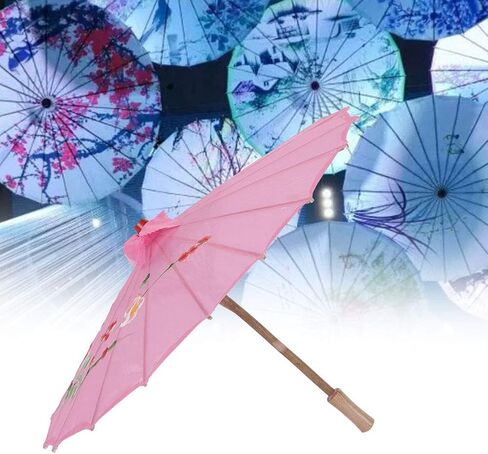 Oil Paper Umbrella Chinese Painted Parasol for Wedding Photography Party Decor Hand Paintable White 56 cm Canopy Wooden Ribs in Kuwait