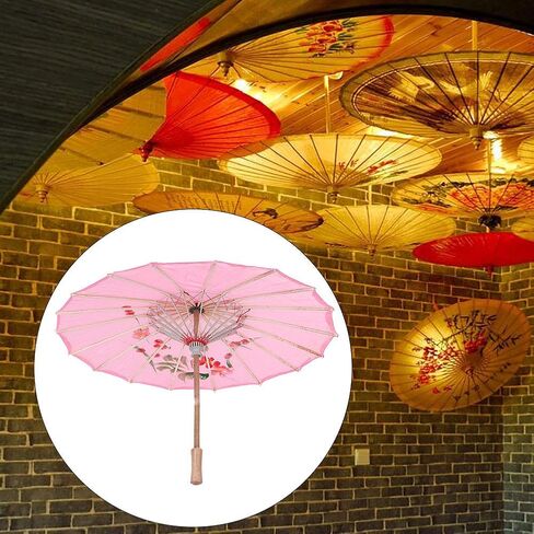 Oil Paper Umbrella Chinese Painted Parasol for Wedding Photography Party Decor Hand Paintable White 56 cm Canopy Wooden Ribs in Kuwait
