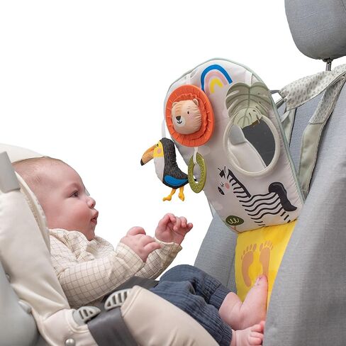 Musical Car Seat Toys for 0-12 Month Old Babies - Activity Center with Sensory Soft Hanging Toys and Mirror - Carseat Gift for Infants in Saudi Arabia