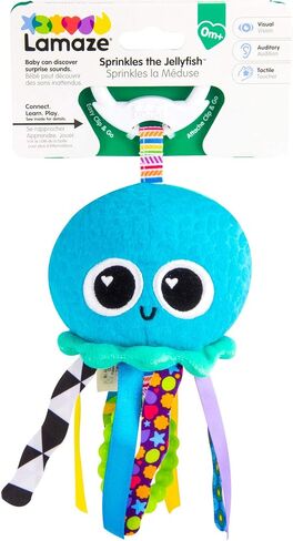 Lamaze Baby Sensory Clip-On Toy | Bright Colors, Contrasting Patterns, Sensory Textures, Clip-On For Strollers Carriers And Diaper Bags, On-The-Go Fun in Kuwait