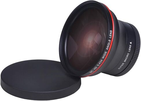 58MM 0.43x Professional HD Wide Angle Lens w/Macro Portion for Canon EOS Rebel 77D T7i T6s T6i T6 T5i T5 T4i T3i SL2 60D 7D 70D in Kuwait