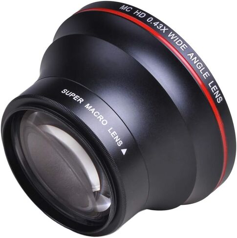 58MM 0.43x Professional HD Wide Angle Lens w/Macro Portion for Canon EOS Rebel 77D T7i T6s T6i T6 T5i T5 T4i T3i SL2 60D 7D 70D in Kuwait