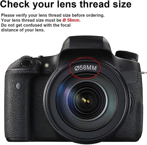 58MM 0.43x Professional HD Wide Angle Lens w/Macro Portion for Canon EOS Rebel 77D T7i T6s T6i T6 T5i T5 T4i T3i SL2 60D 7D 70D in Kuwait