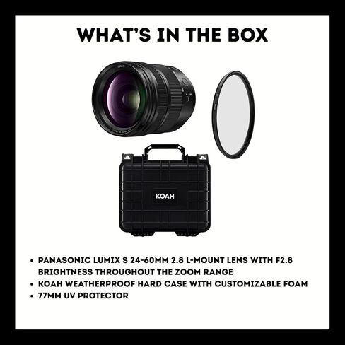 Panasonic LUMIX S Series 24-60mm F2.8 L-Mount Lens Bundle | Extend your zoom reach up to 187mm depending on the compatible, Focus ring doubles as a control ring for adjusting settings in Kuwait
