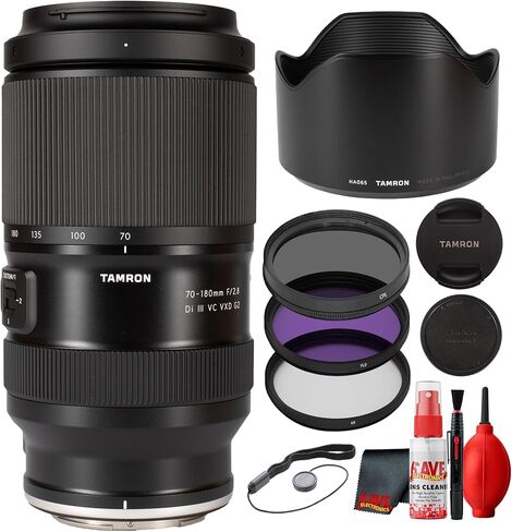 Tamron 70-180mm f/2.8 Di III VC VXD G2 Telephoto Zoom Lens Full Frame Nikon Z Mount Compact Lightweight Photography Bundle + Filter Kit + Cap Keeper + Cleaning Kit in Kuwait