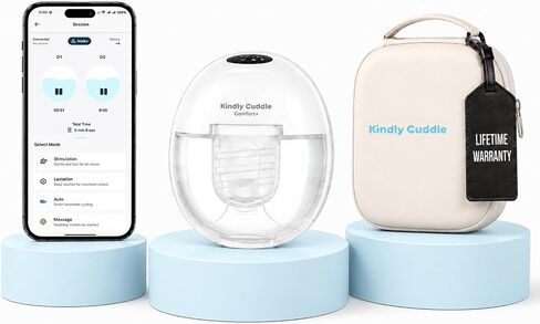 Wearable Breast Pump, Hands Free Electric Pump, App Controlled, Quiet | Wireless portable milk collector with 4 modes & 15 levels, leakproof design, output tracking and custom flange sizing in Kuwait