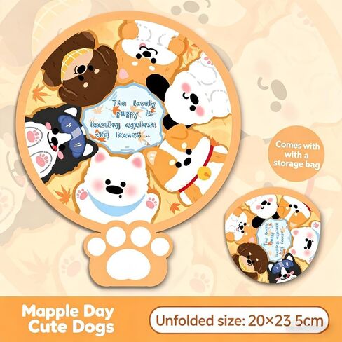 Dog Mini Portable Foldable Reflector 7.8x7.8-2-in-1 Fan for Cooling, Sun Protection & Light Filler with Bag (Dog) in Kuwait