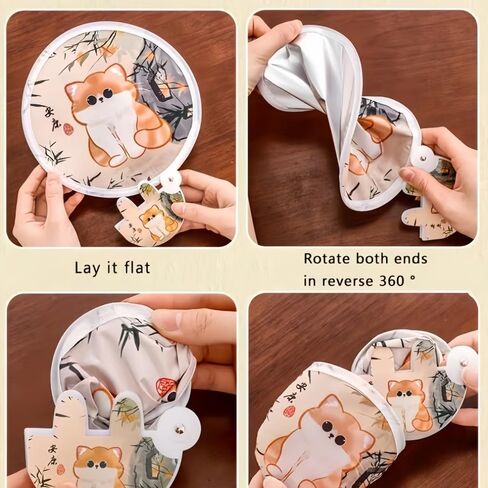 Dog Mini Portable Foldable Reflector 7.8x7.8-2-in-1 Fan for Cooling, Sun Protection & Light Filler with Bag (Dog) in Kuwait