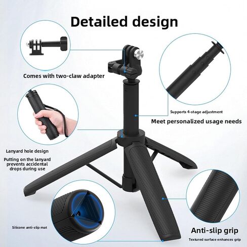 Fabater Selfie Stick Tripod, 19.1in Table Desk Extendable Stand, Handheld Selfie Stick Quick Release with 360 Ball Head, Compatible with Pock 3 Action Camera Tripod for Travel Vlog in Kuwait
