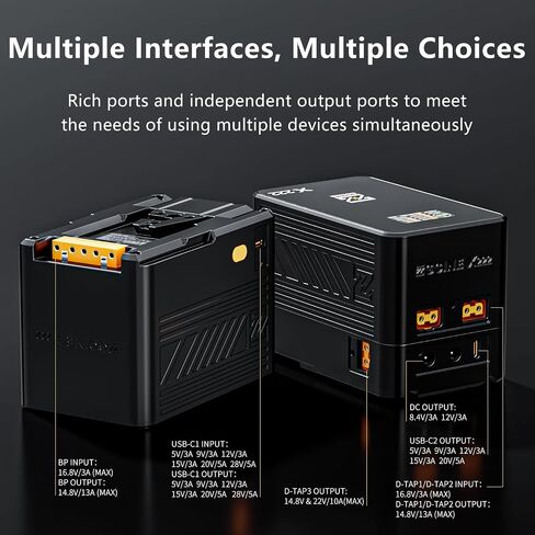 ZGCINE X222 V Mount Battery,222Wh 15000mAh 2-USB-C/3-D-TAP/2-DC Ports with 140W Output,2H Full Charge,1.45in Digital Display,V-Mount Battery for Filmmaker,Camera,Camcorder,Phone,Monitor,Video Light in Kuwait