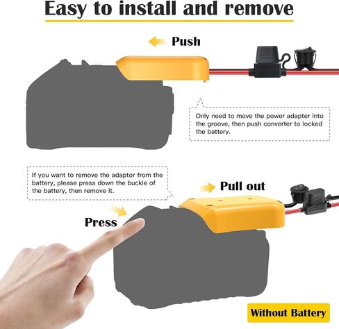 1 Packs Adapter for Dewalt 20V Battery Adapter for Power Wheel Battery Upgrade Conversion Kit with Switch, Fuse & Wire Terminals, 12AWG Wire, Power Tool Power Connector for DIY Rc Car Toys in Kuwait