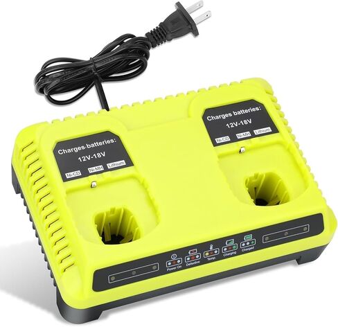 P117 Dual 18V Charger Station Replacement for Ryobi Battery Charger | Replacement for Ryobi 18V ONE+ Fast Charger P118b P118 P119 P100, Compatible for 12V-18 Volt ONE+ Batteries in Saudi Arabia