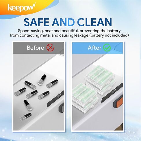KEEPOW 12 Pcs AA/AAA Battery Storage Case Holder Box, Clear Color in Kuwait