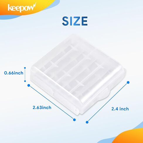 KEEPOW 12 Pcs AA/AAA Battery Storage Case Holder Box, Clear Color in Kuwait
