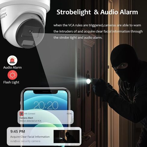 DS-2CD2387G2-LSU/SL 4K POE IP Turret Dome Camera 2.8MM Lens Ⲏіkconnect | 8MP Color-Vu Strobe Light & Audible Warning 130dB WDR H.265+ Two Way Audio Human/Vehicle Detection in Kuwait