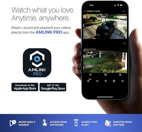 AMLINK 2X 2MP Dual-Lens WiFi Camera Outdoor, Human Detection, Motion-Tracking, w/ 2-Way Audio, Pan/Tilt Wireless IP Camera, NDAA Compliant, 30ft Night Vision, Built in Siren, AL4M-P402W in Kuwait
