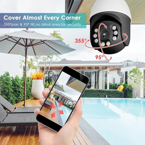 E27 Bulb Security Camera, 355° Pan & 95° Tilt Wireless WiFi Camera for Home Security, Easy Install Like Bulb Replacement, Motion Detection Auto Siren Alarm, Two-Way Audio, Full Color Night Vision in Kuwait