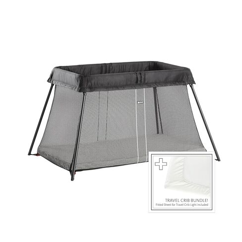 BabyBjörn Travel Crib Light + Fitted Sheet, Black in Kuwait