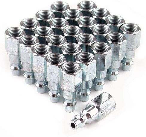 Primefit IP1414FS-B25-P (25 Pack) Industrial Style Air Quick Connect Plugs/Nipples 1/4" x 1/4" Female NPT in Kuwait