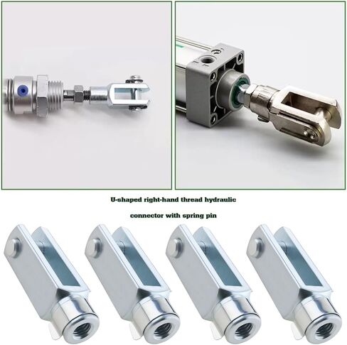 4Pcs M6 Clevis Fork Long with Spring Pin Right Hand Thread Air Cylinder Rod Clevis End Female Thread Y Connector 43mm Length in Kuwait