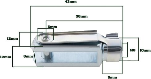 4Pcs M6 Clevis Fork Long with Spring Pin Right Hand Thread Air Cylinder Rod Clevis End Female Thread Y Connector 43mm Length in Kuwait