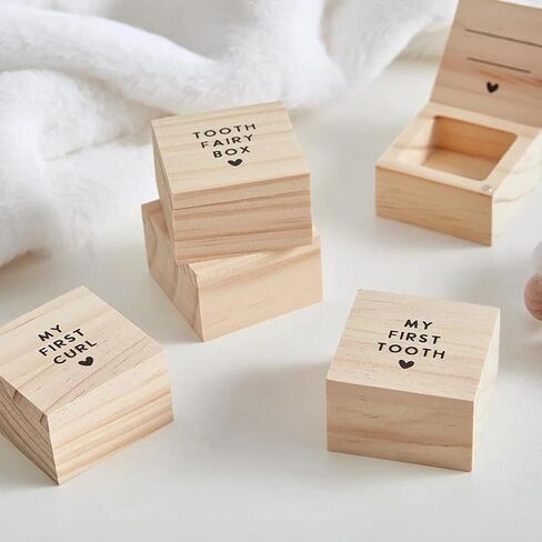 Stephan Baby Keepsake Box Pine Wood Memory Storage Case for First Infant Curl Gift, 2", My First Curl in Kuwait