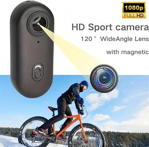 Mini 120° 4k Camera for Recording, HD 1080p/4k Mini POV Pro Body Camera, Wearable Adventure Action Body Cam with Audio Video, Thumb Sports Cameras, for Vlogging Cycling Diving (Black, 4K) in Kuwait