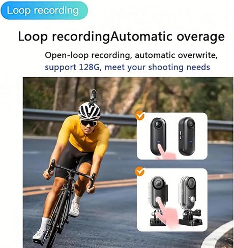 Mini 120° 4k Camera for Recording, HD 1080p/4k Mini POV Pro Body Camera, Wearable Adventure Action Body Cam with Audio Video, Thumb Sports Cameras, for Vlogging Cycling Diving (Black, 4K) in Kuwait