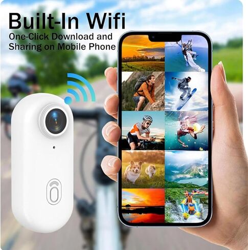 Mini 120° 4k Camera for Recording, HD 1080p/4k Mini POV Pro Body Camera, Wearable Adventure Action Body Cam with Audio Video, Thumb Sports Cameras, for Vlogging Cycling Diving (Black, 4K) in Kuwait