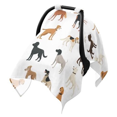 Car Seat Cover for Baby Classic Pup Medley Pattern Car Seat Canopy Lightweight Canopy for Sun Protection Carseat Covers for Boys Girls in Kuwait