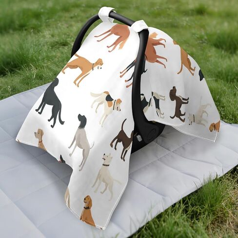 Car Seat Cover for Baby Classic Pup Medley Pattern Car Seat Canopy Lightweight Canopy for Sun Protection Carseat Covers for Boys Girls in Kuwait
