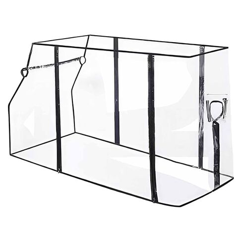 Wagon Rain Cover Transparent Foldable Waterproof Canopy Universal Windproof Cart Accessories Stroller Trolley Quick Install Suitable for Garden Use in Kuwait