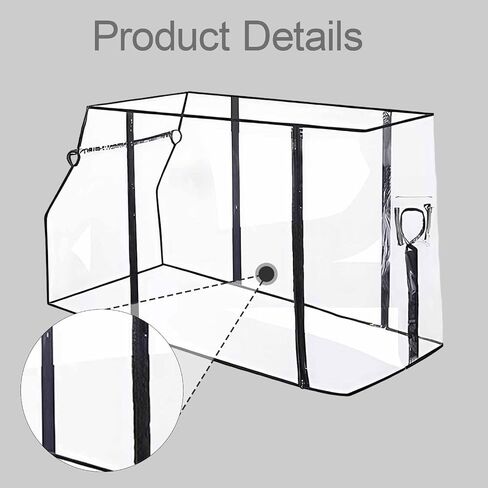 Wagon Rain Cover Transparent Foldable Waterproof Canopy Universal Windproof Cart Accessories Stroller Trolley Quick Install Suitable for Garden Use in Kuwait