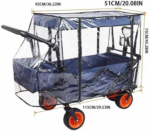 Wagon Rain Cover Portable PVC Material Windproof Foldable Canopy Dustproof Cart in Kuwait