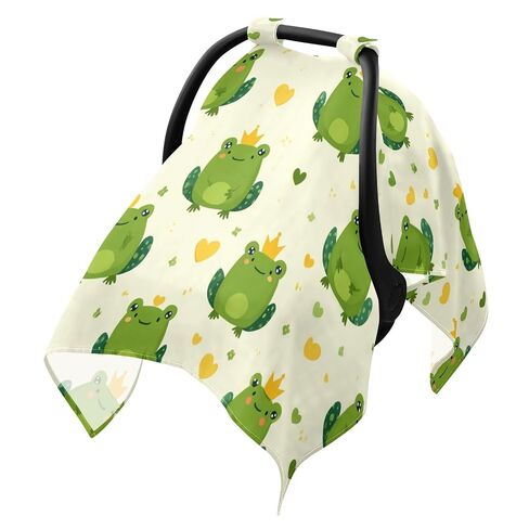 Car Seat Cover for Baby Cute Frog Pattern Car Seat Canopy Lightweight Canopy for Sun Protection Carseat Covers for Boys Girls in Kuwait