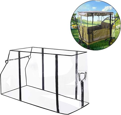 Clear PVC Wagon Rain Cover Windproof Dustproof Trolley Canopy for Outdoor Picnic in Kuwait