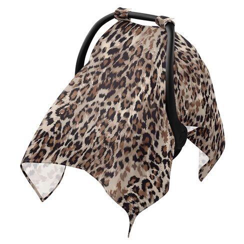 Car Seat Cover for Baby Brown Leopard Print Car Seat Canopy Lightweight Canopy for Sun Protection Carseat Covers for Boys Girls in Kuwait