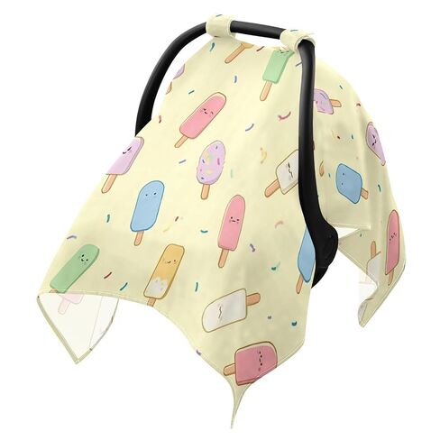 Car Seat Cover for Baby Popsicle & Sprinkle Print Car Seat Canopy Lightweight Canopy for Sun Protection Carseat Covers for Boys Girls in Kuwait