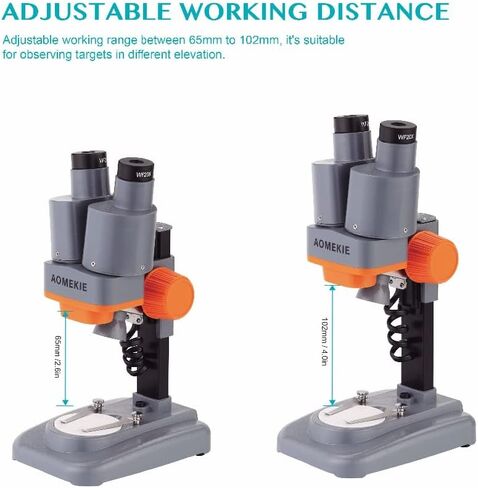 20X 40X Stereo Microscope with Eyepiece Led Light PCB Solder Mineral Specimen Silde Watching Phone Pepair Tool HD Vision (Color : 20X and 40X) (20X and 40X) in Kuwait