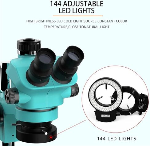 USB Microscope, Microscope Trinocular Head 7-50X Simul Focal Continuous Zoom Stereo WF10X/22mm Eyepiece in Kuwait