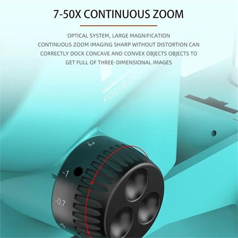 USB Microscope, Microscope Trinocular Head 7-50X Simul Focal Continuous Zoom Stereo WF10X/22mm Eyepiece in Kuwait