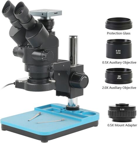 USB Microscope, 7-45X Cofocal Stereo Microscope with 4K 8.3MP Digital Industrial Camera and 0.5X/2X Objectives in Kuwait