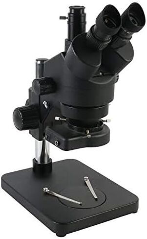 7X-45X Continuous Zoom Simul-Focal Trinocular Stereo Microscope LED Ring Light for Phone PCB Chip Soldering Repair (Color : White) in Kuwait